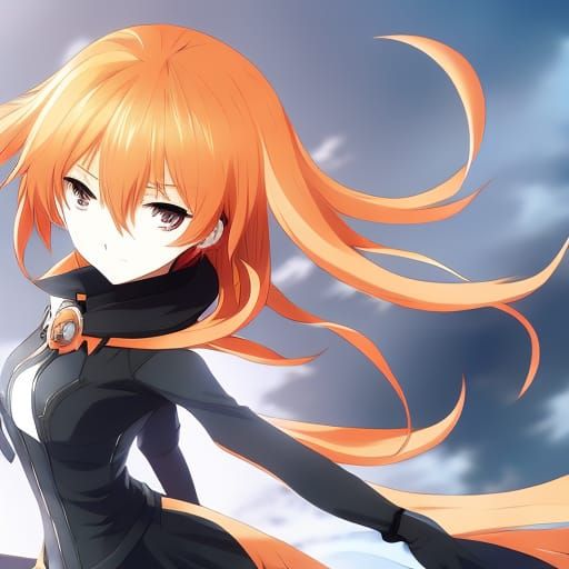 Anime Girl with Shadow Ice Power in 4K