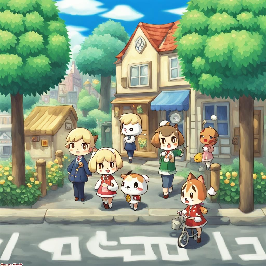 Animal Crossing City Folk Game Icon in Anime Style