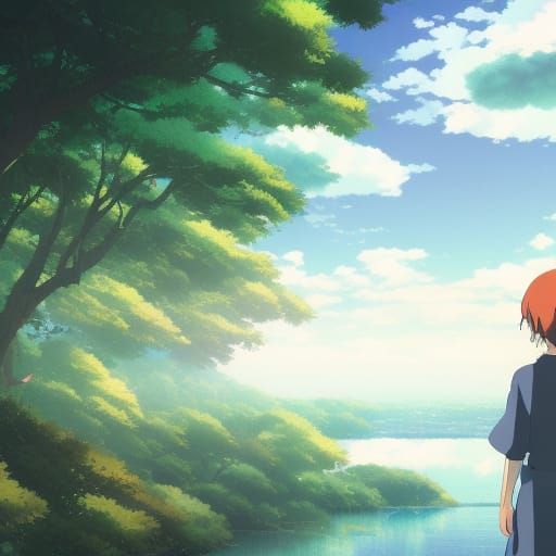 Anime Key Visual Inspired by Studio Ghibli