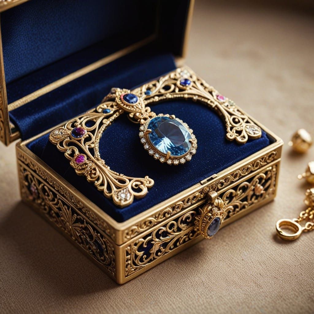 Luxury Crystal Gem Jewelry in Golden Light