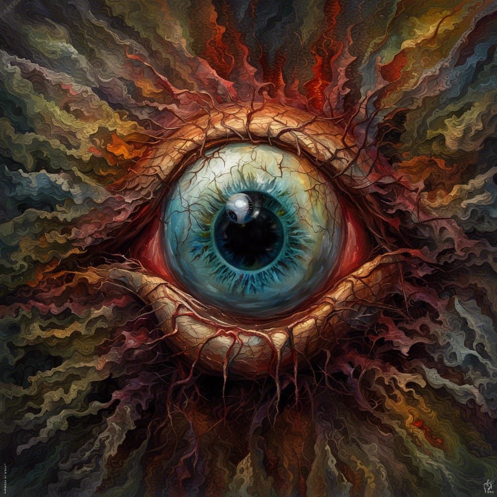 Grotesque Eyeball Head: A Gothic Horror Masterpiece