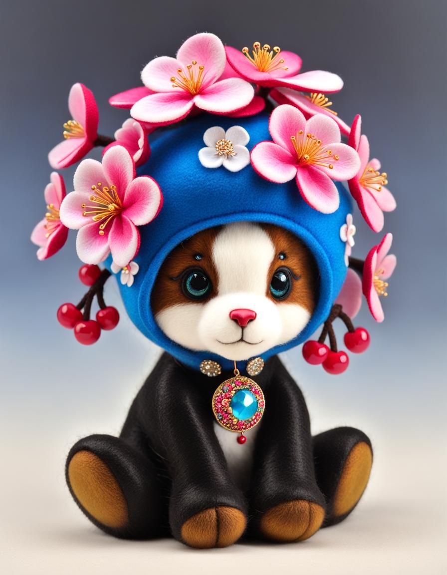 Beanie Baby and Cherry Blossom Tree with Shapes
