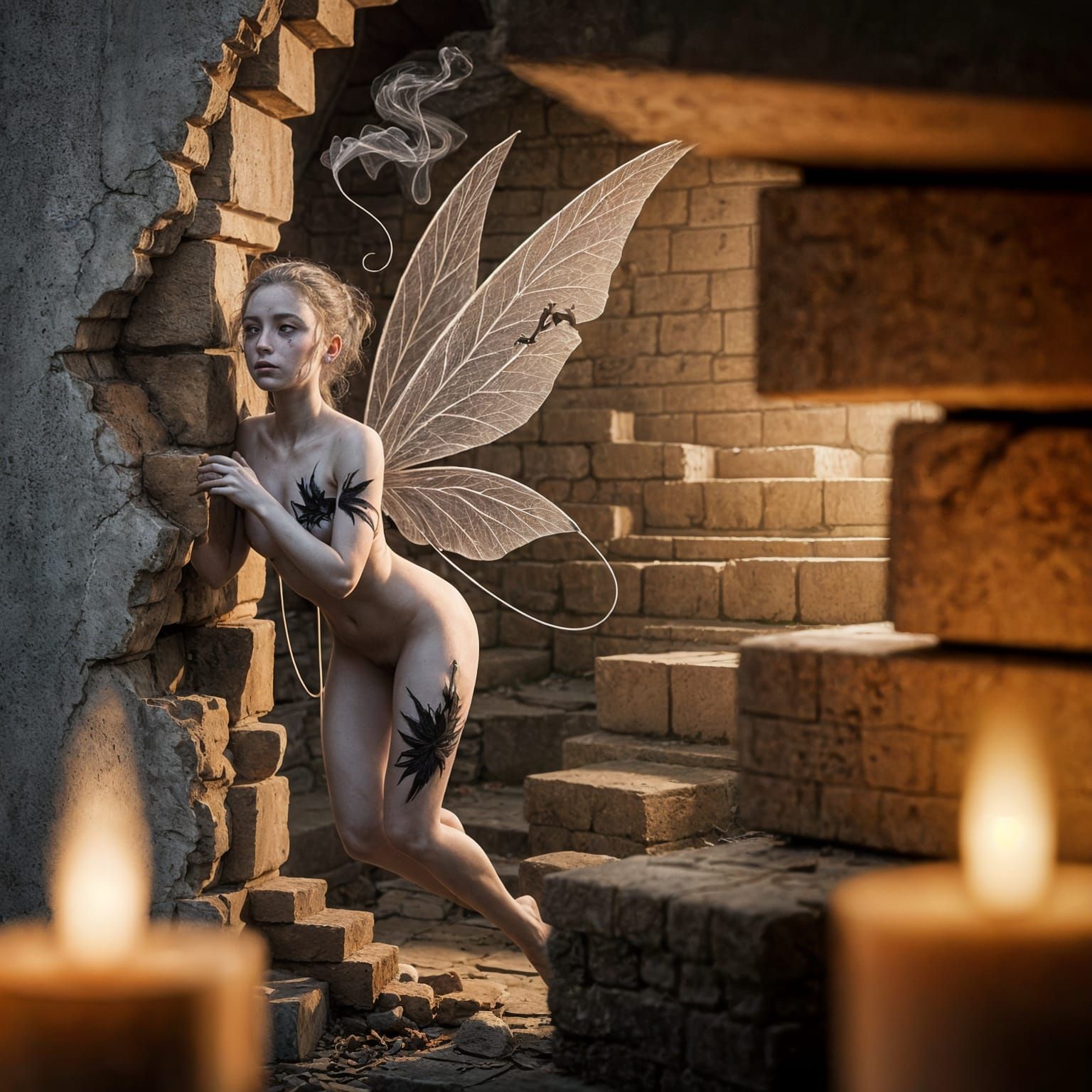 Crack-Whisper Fairy in Gothic Digital Art Style