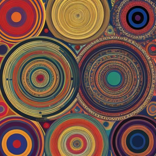 Abstract Concentric Circle Pattern Defined by Pi Formula