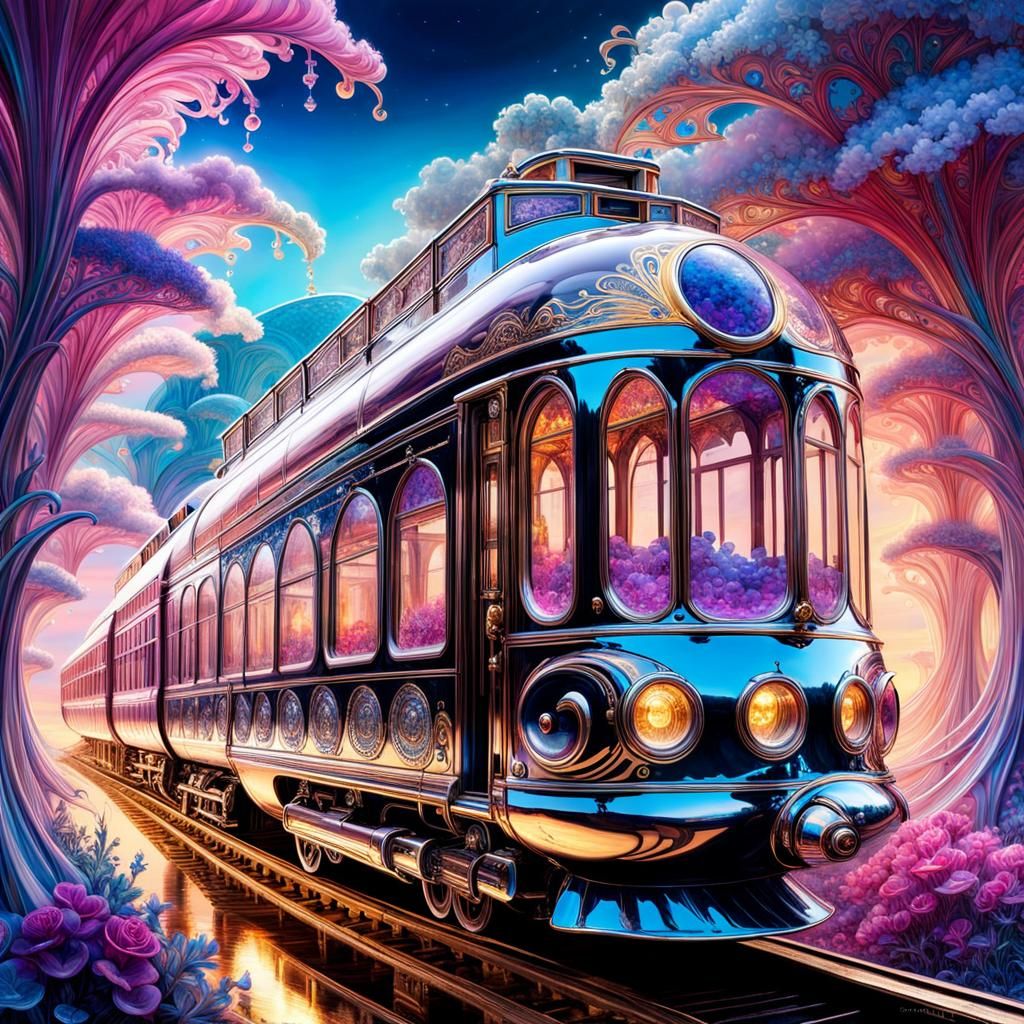 Transparent glass train