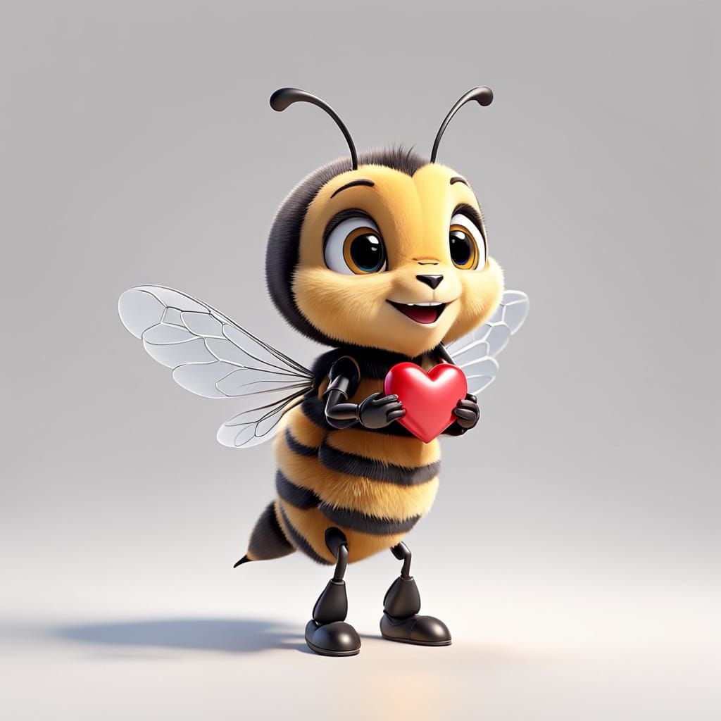 Cute Honeybee Delivers Love in Disney Pixar Style