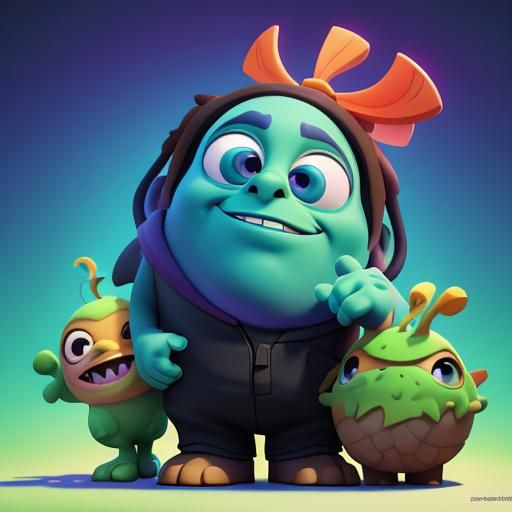 Vibrant 3D Digital Art in Pixar Style