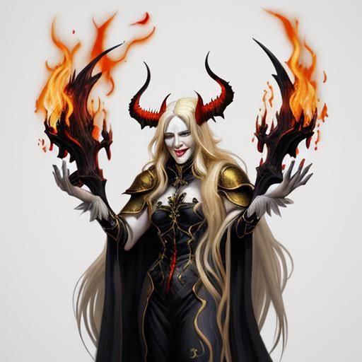 Sensual Demons with Old Man, Fantasy Art