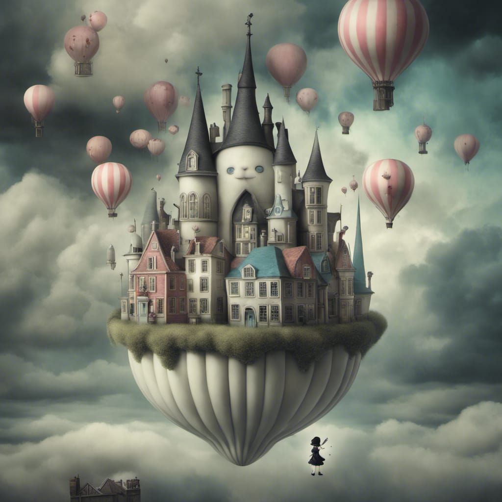 Netherlandia: Floating Metropolis in Pop Surrealism Style