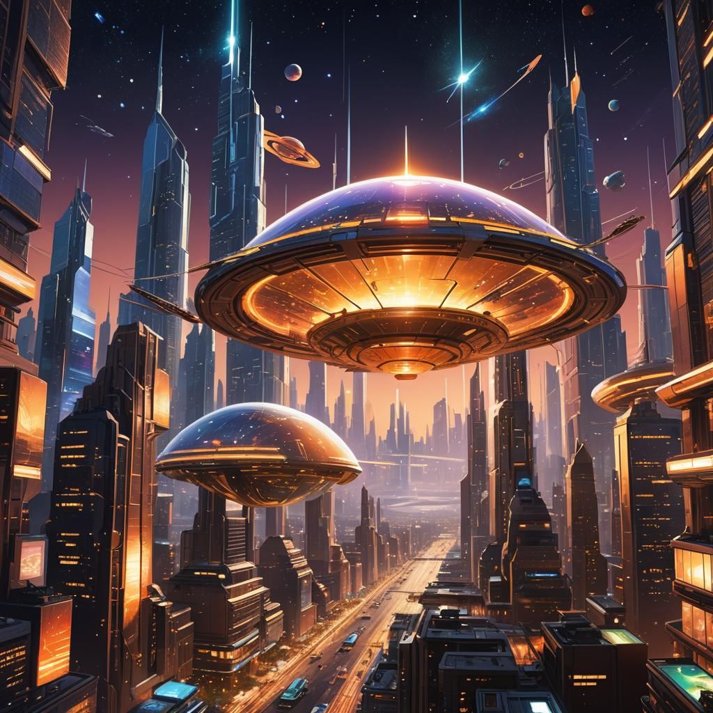 Spectacular City in Space Concept Art