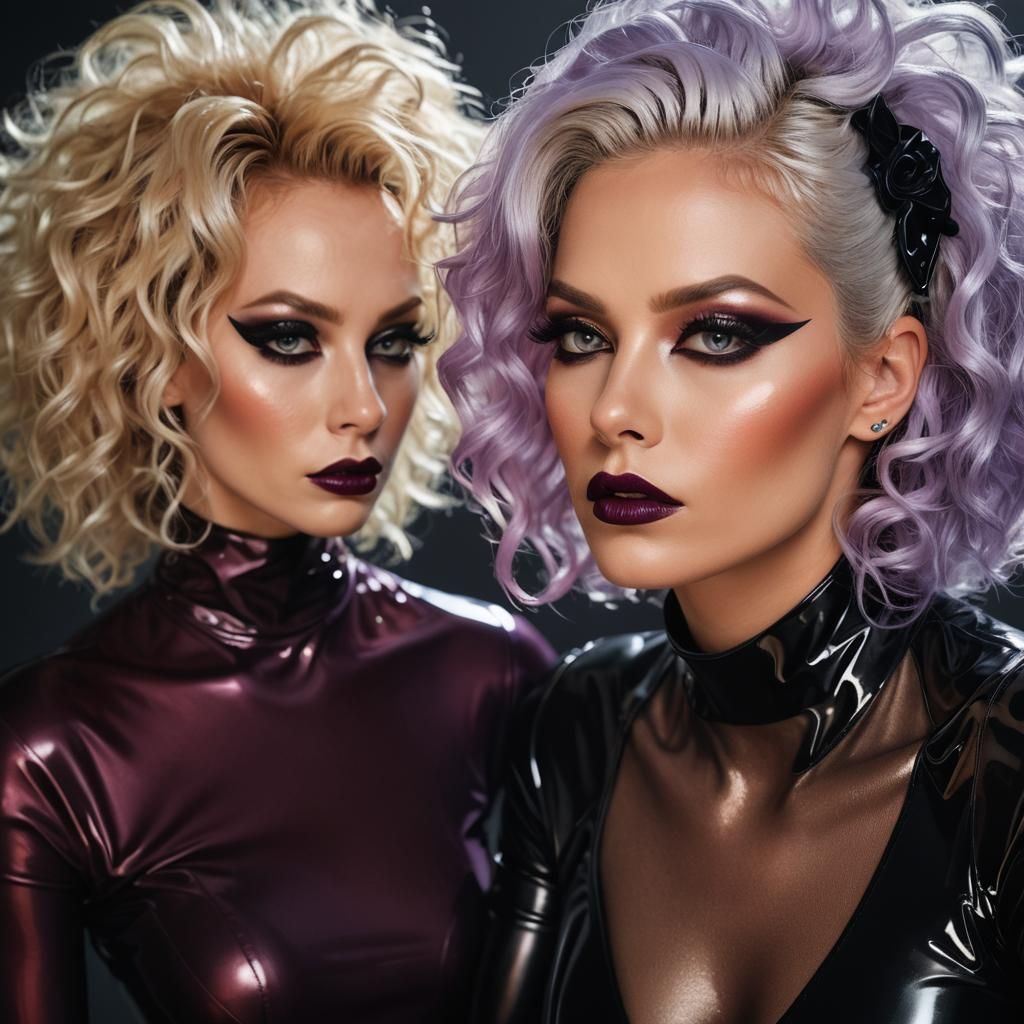 Latex Catsuit Portrait in High-Fashion Photography Style