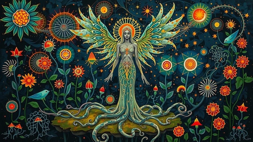 Psychedelic Utopia: Sacred Geometry Meets Bioluminescent Art