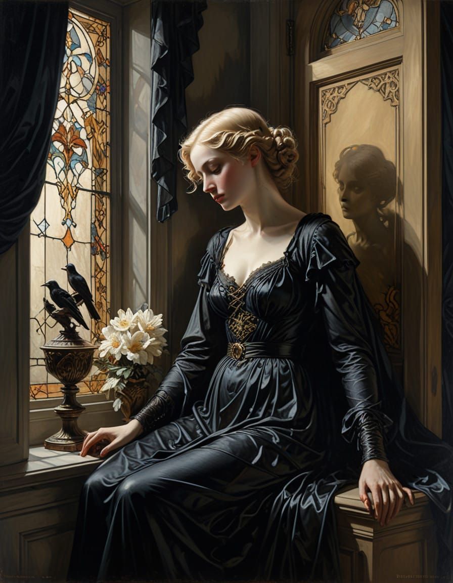 Lenore in Melancholic Chiaroscuro