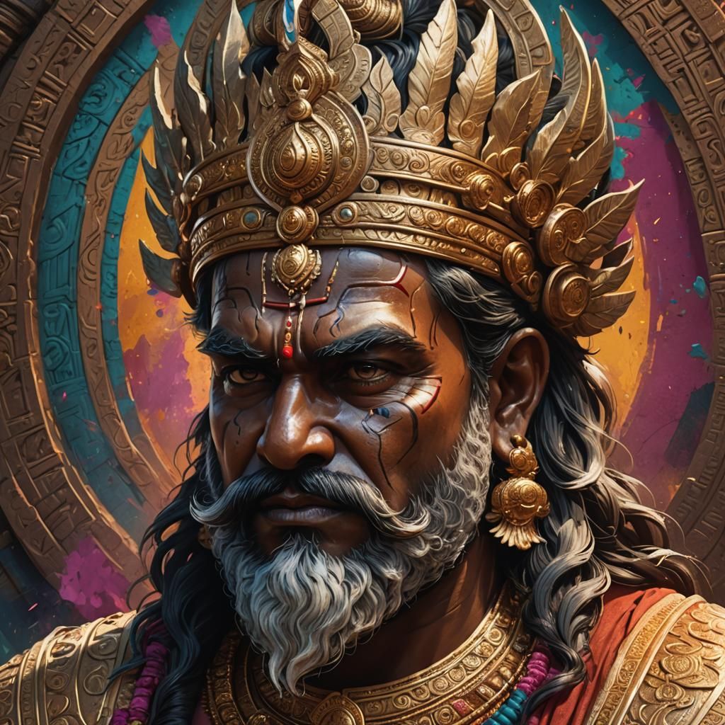 Hyperrealistic Portrait of an Ancient Tamil King