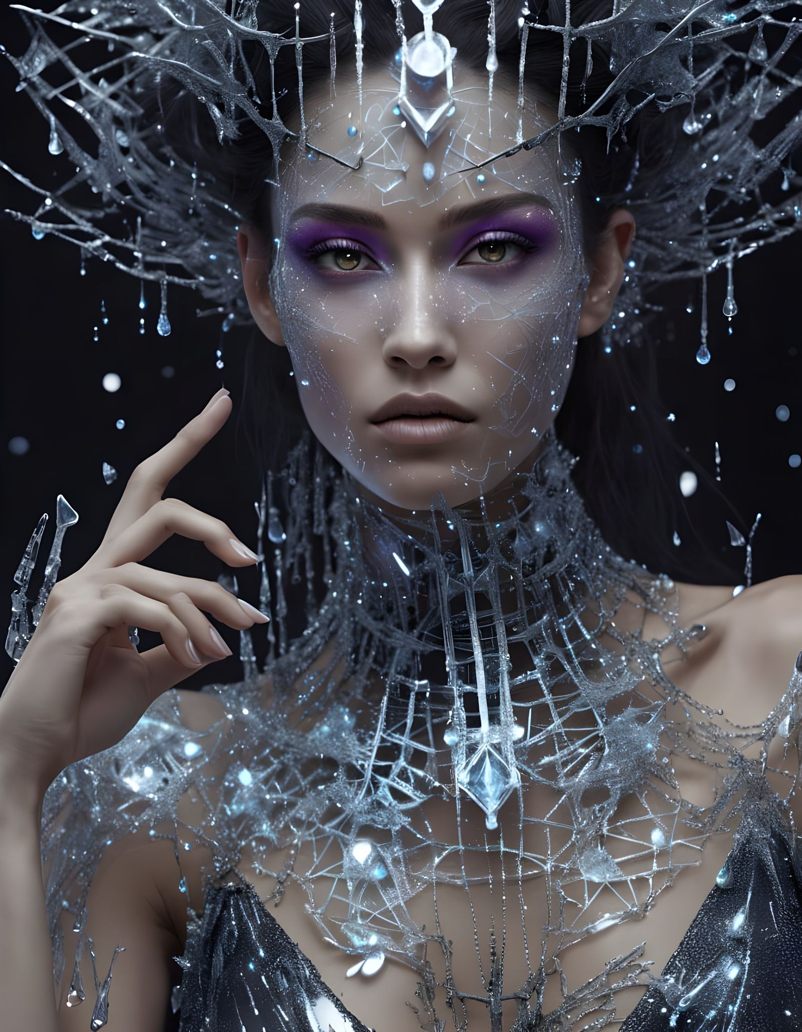 Galactic Portal Girl in Cyberpunk Surrealism