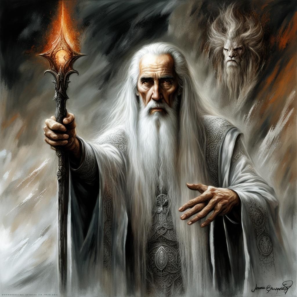 Dramatic Wizard Portrait in Oil Painting Style