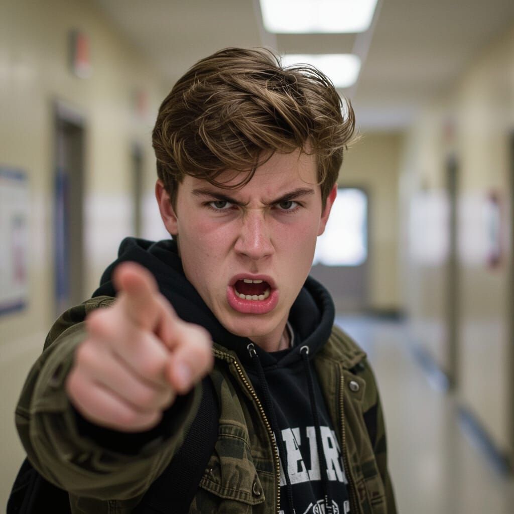 Teenage Boy Portrait in Dramatic, Vivid Style