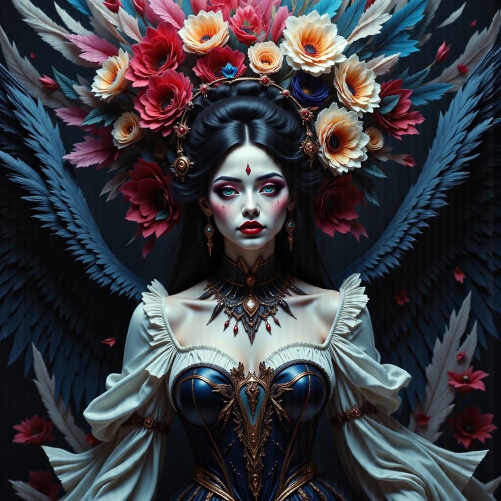 Fallen Angel Portrait with Dramatic Lighting