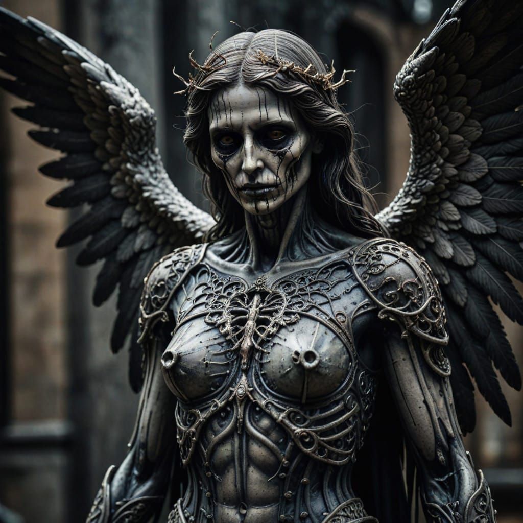 Mysterious Goddess of Mortality in Dark Elegance