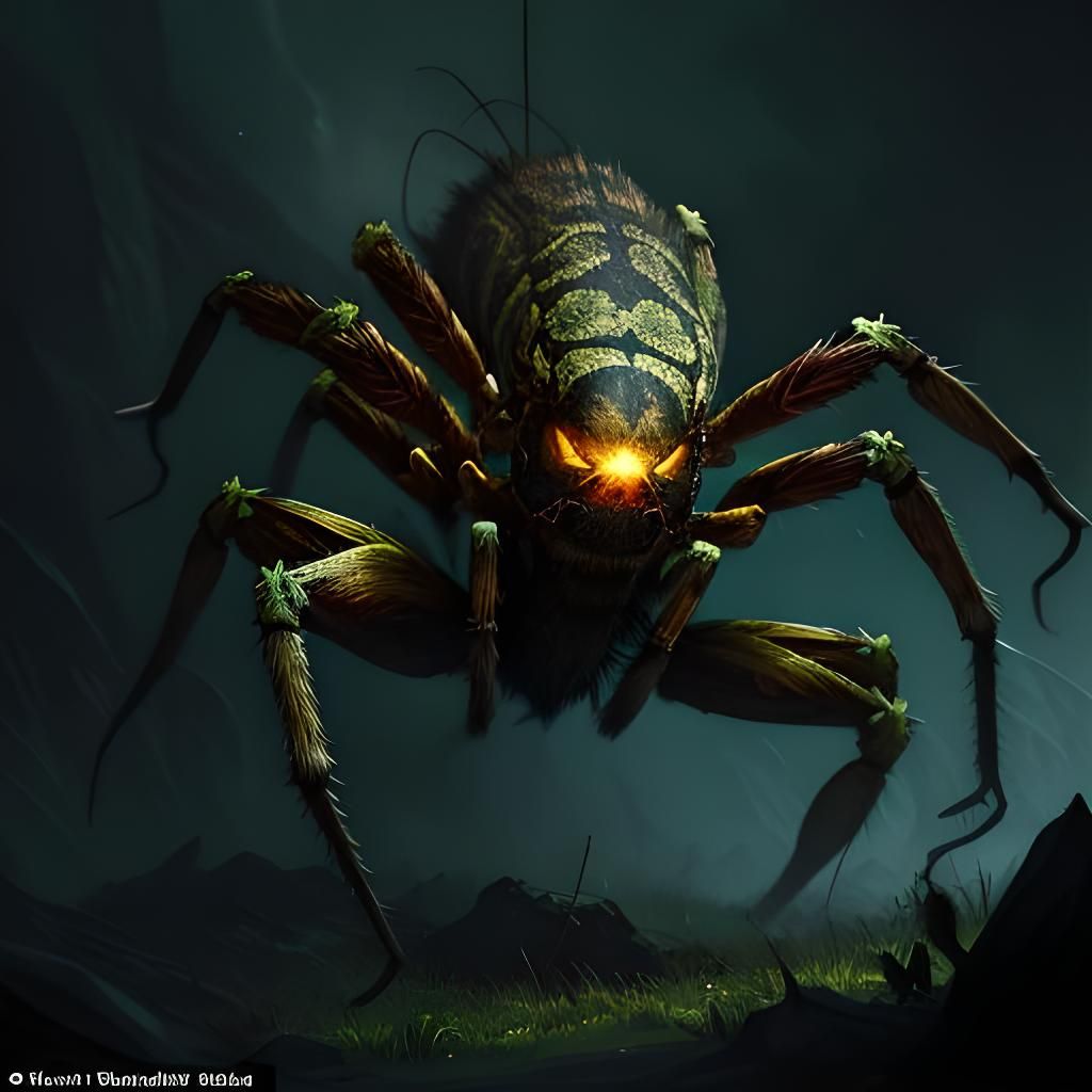 Hunter Spider in Dark Fantasy Concept Art