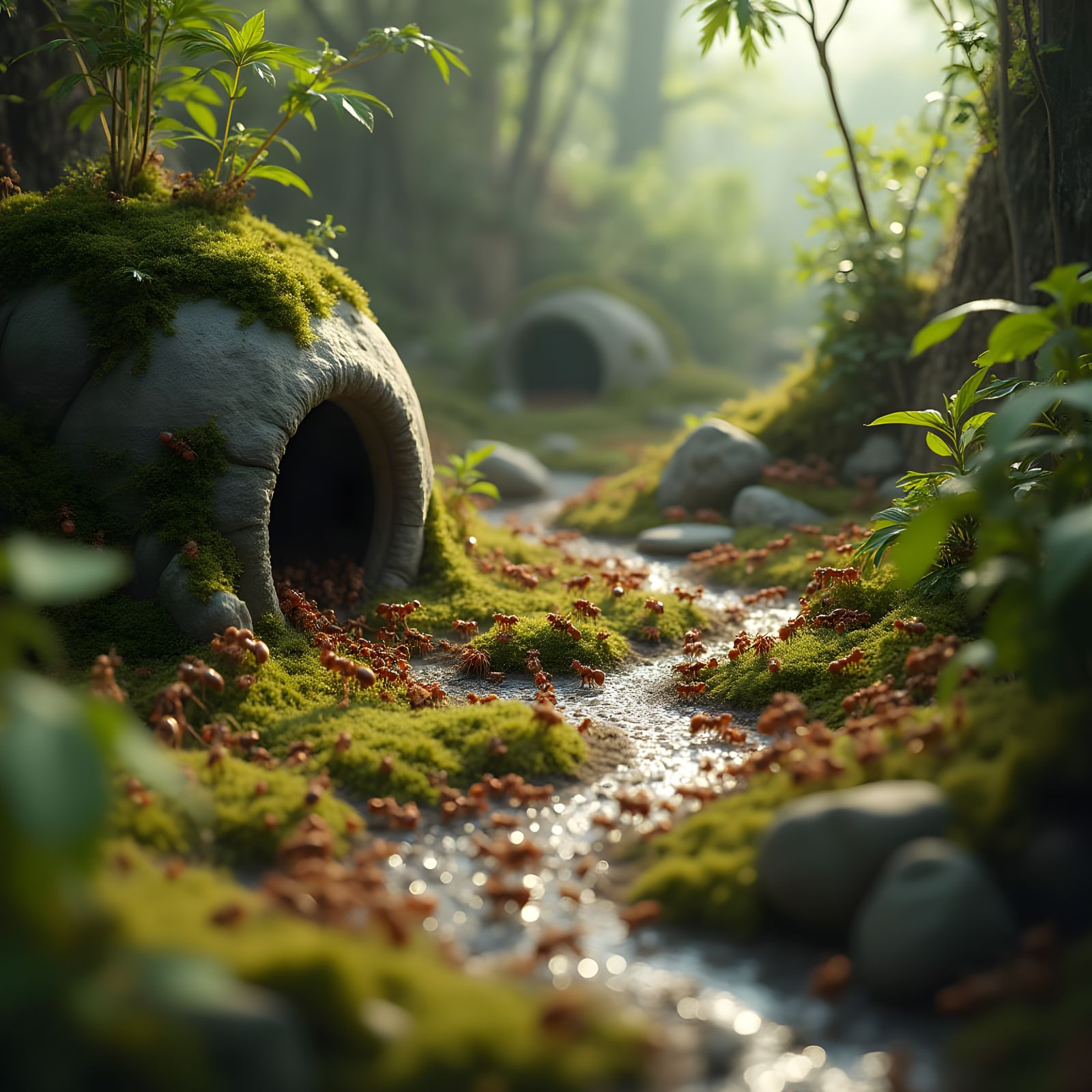 Photorealistic Ant Colony Inside a Terrarium