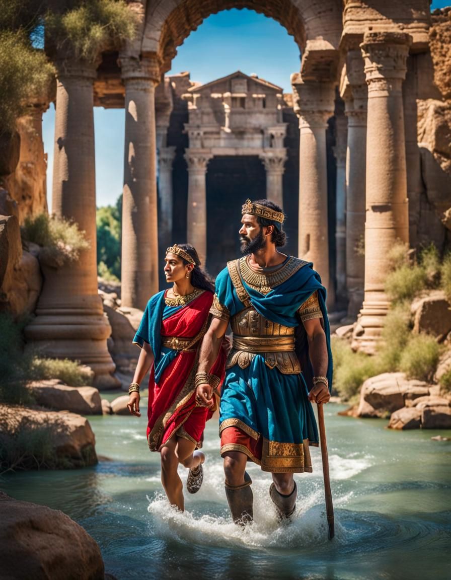 Rosicrucian Couple Crosses Rubicon: Tamara DeLempicka Style