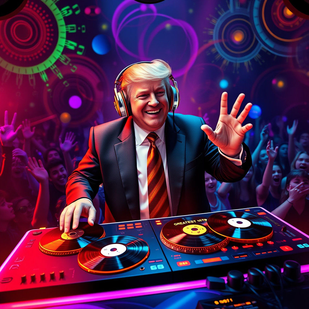 Donald Trump as DJ in Fantasy Concept Art