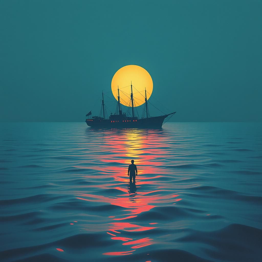 Surreal Sea Dreamscape: Retro Aquatic Horror