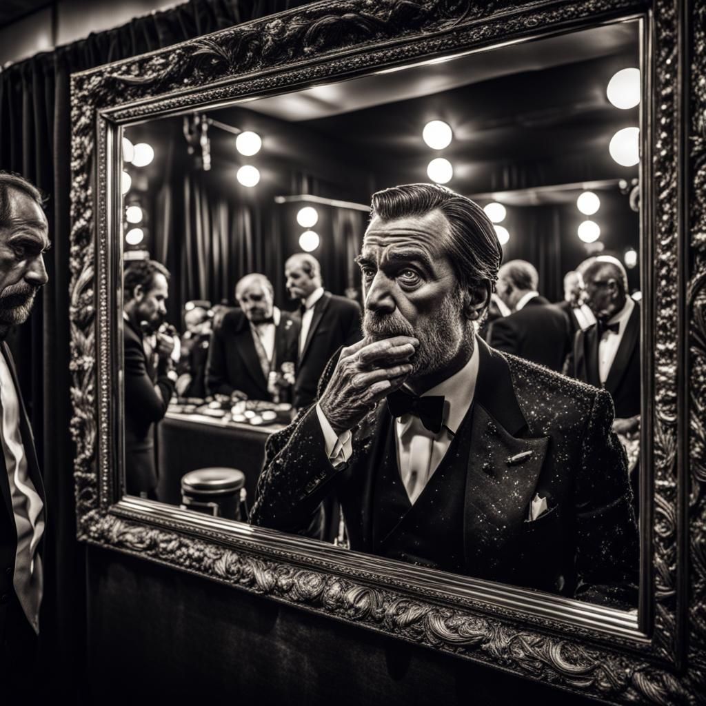 Chaotic Awards Show Backstage Scene in Hyperrealism