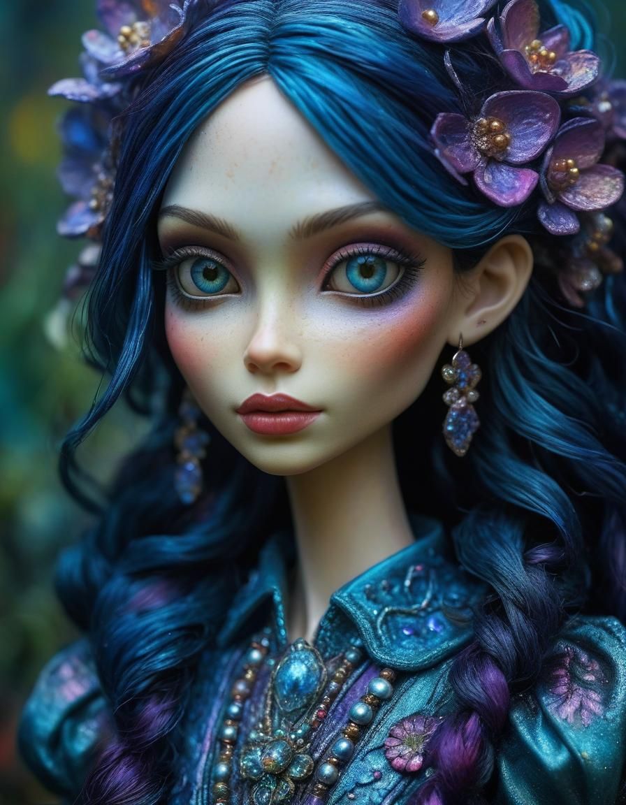 Beautiful Doll-like Girl in Burton-esque Style