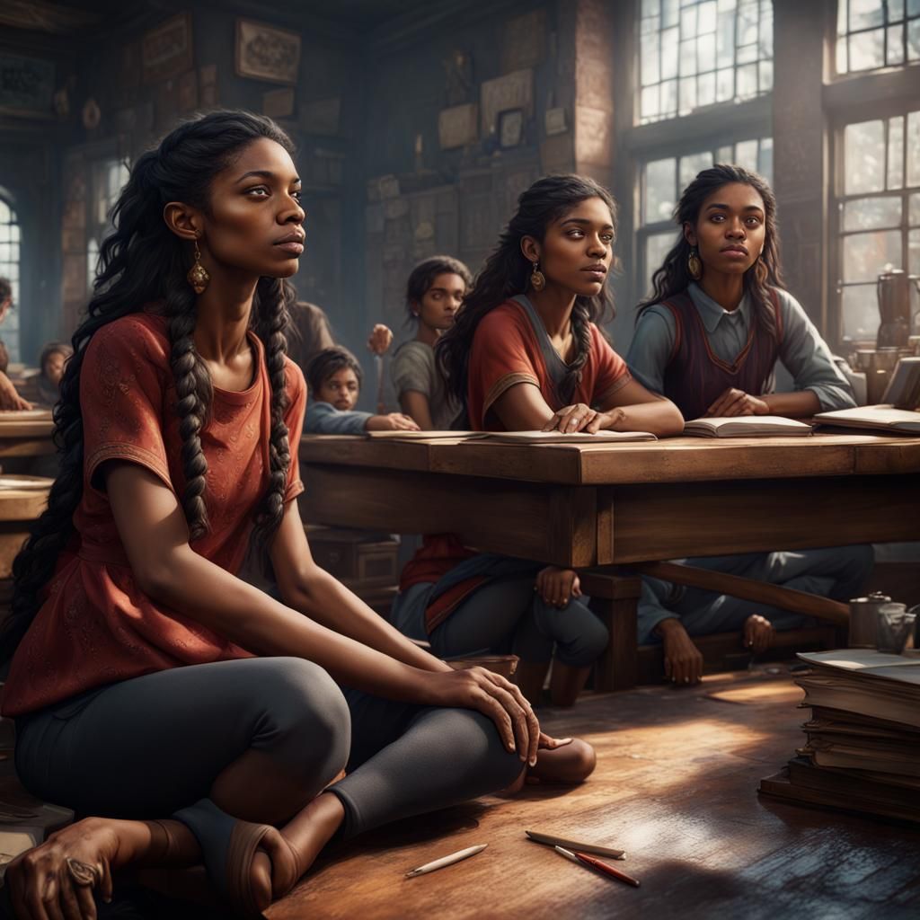 Friends at School: Detailed Matte Painting