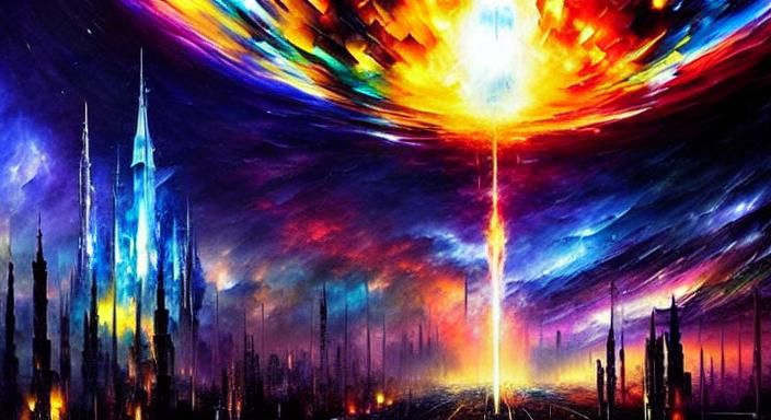 Dystopian Religious Masterpiece in Street Art Style