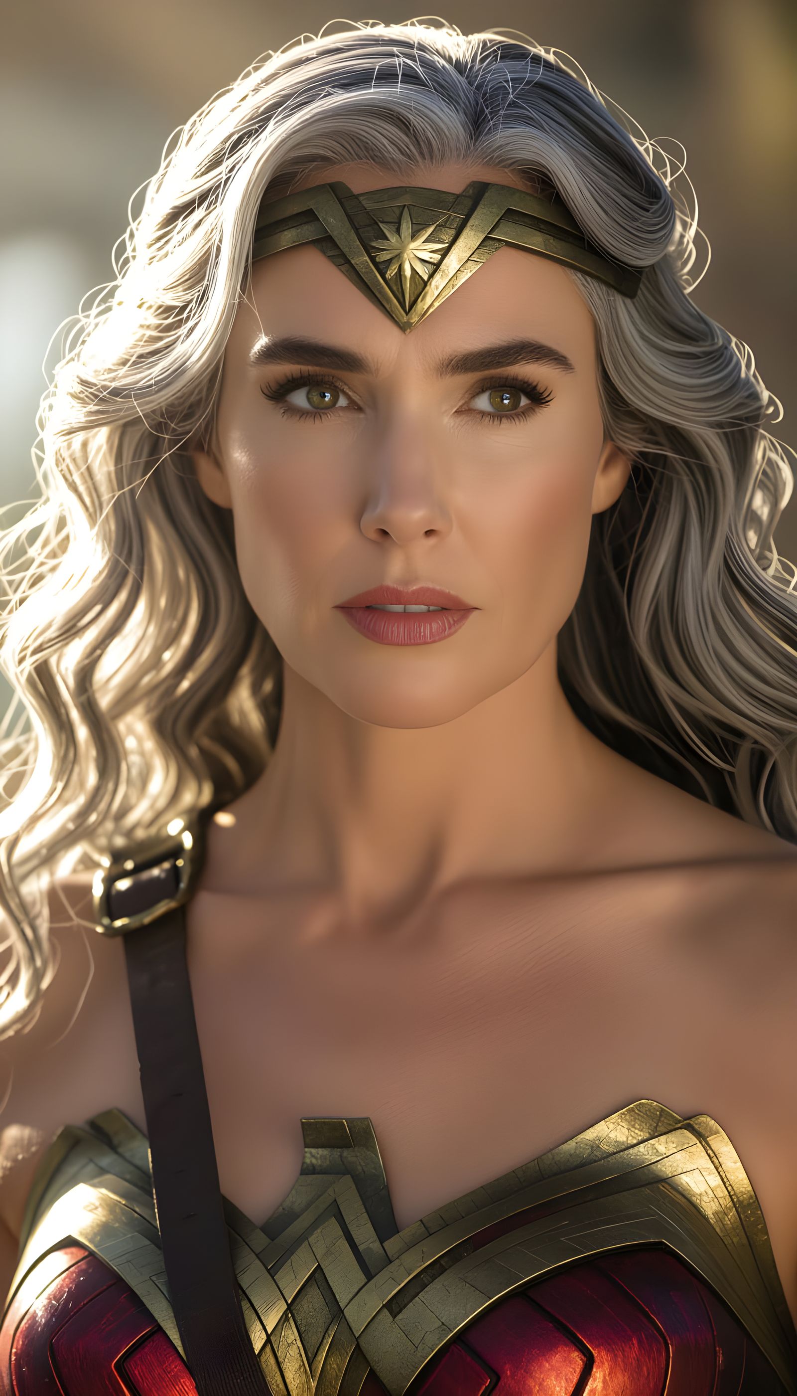 Mature Wonder Woman: Cinematic Film Still