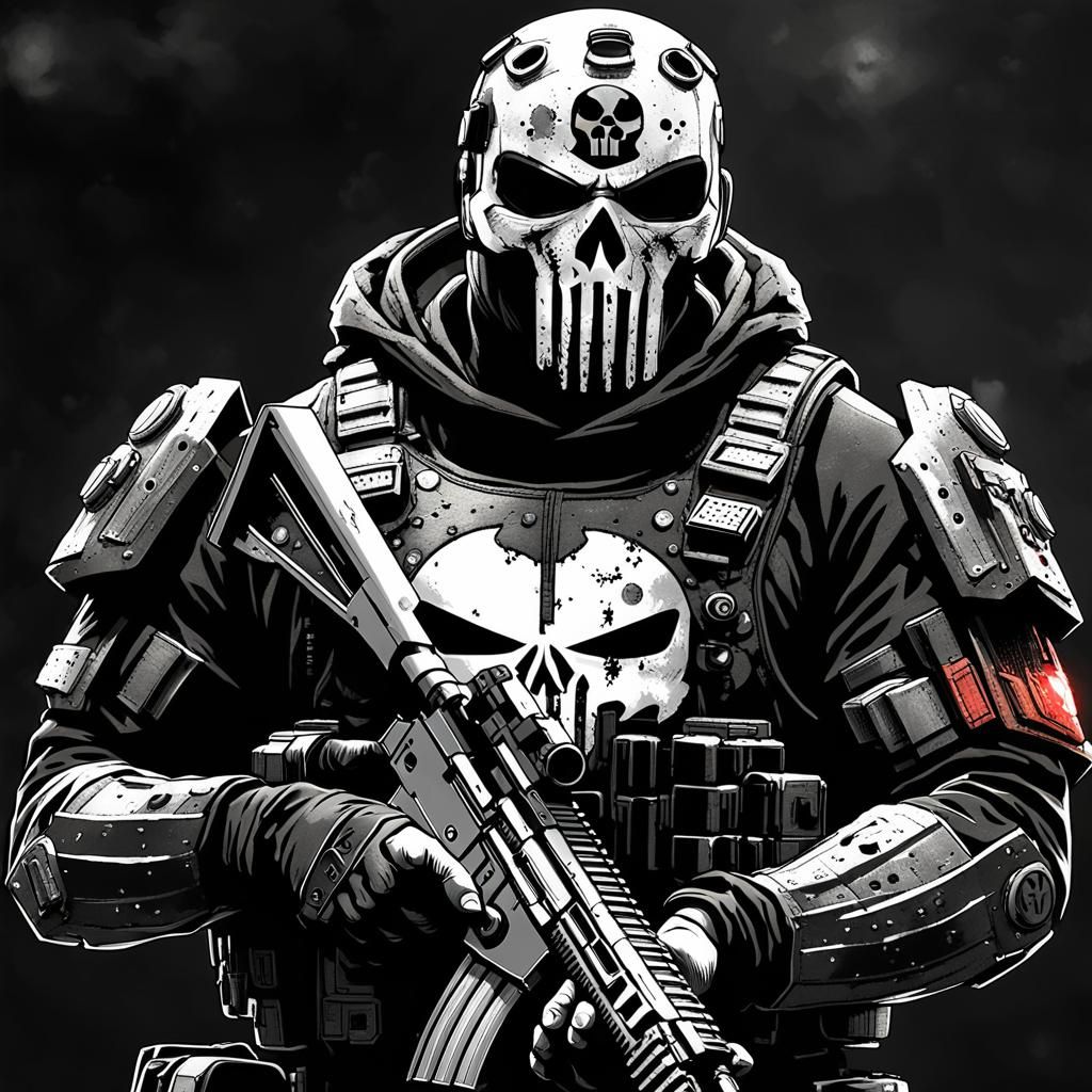 The Division 2 Hunter in Punisher Armour