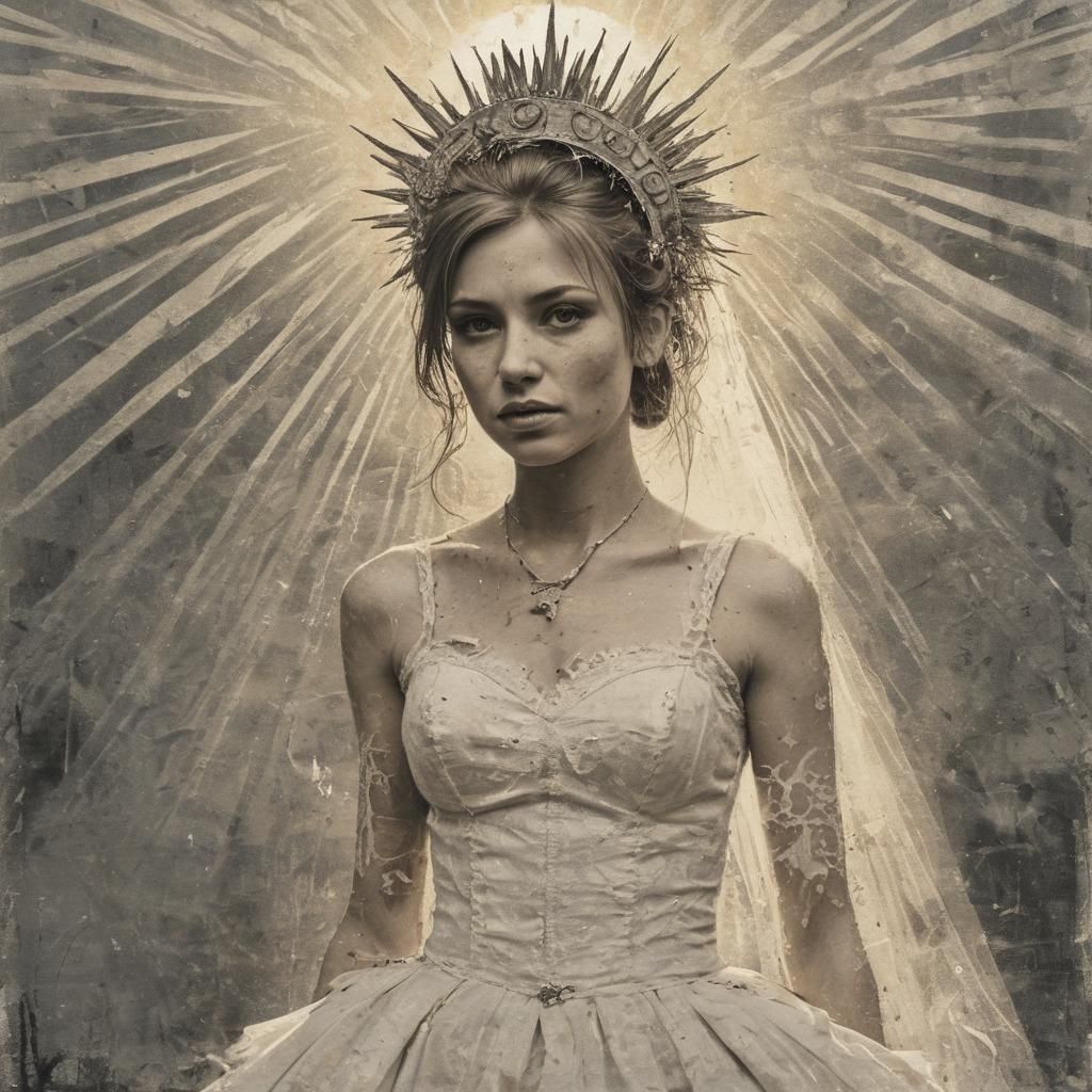 Solar Punk Bride in Post-Apocalyptic Sunscape