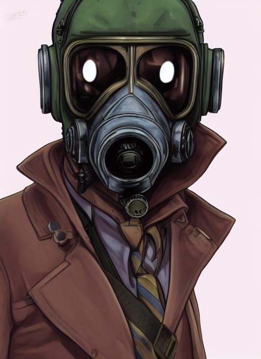 Steampunk Gas Mask in Cyberpunk Military Costume