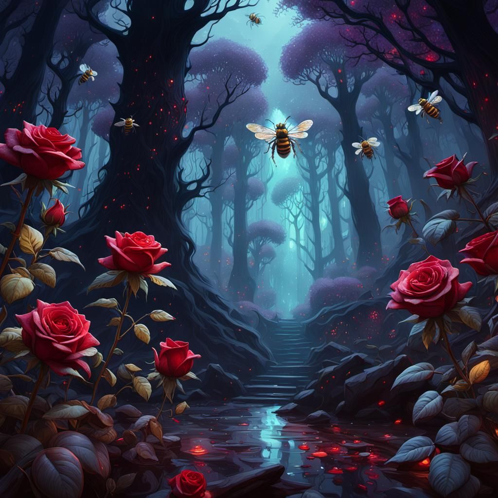Mystical Forest: Dark Fantasy Art in Gothic Style