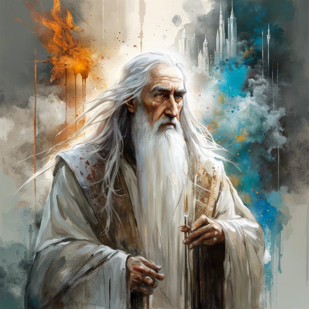 Saruman the White in Renaissance Oil Painting Style