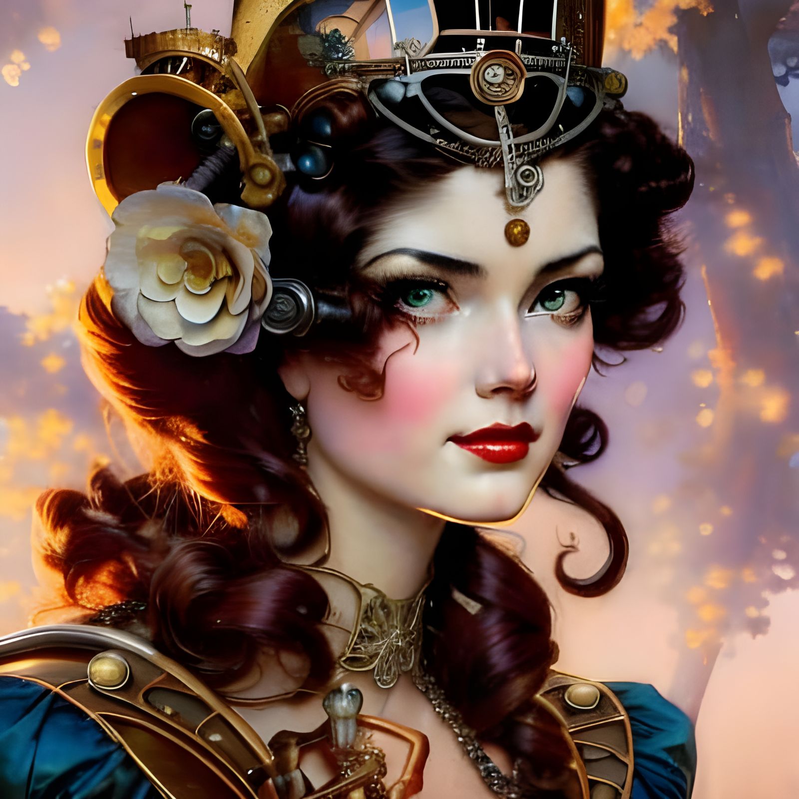 Steampunk Princess Portrait in Rockwell Style
