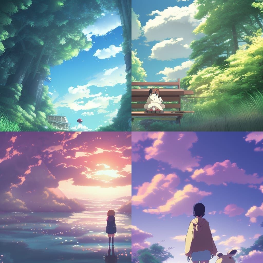 Kawaii Anime Key Visual in Studio Ghibli Style