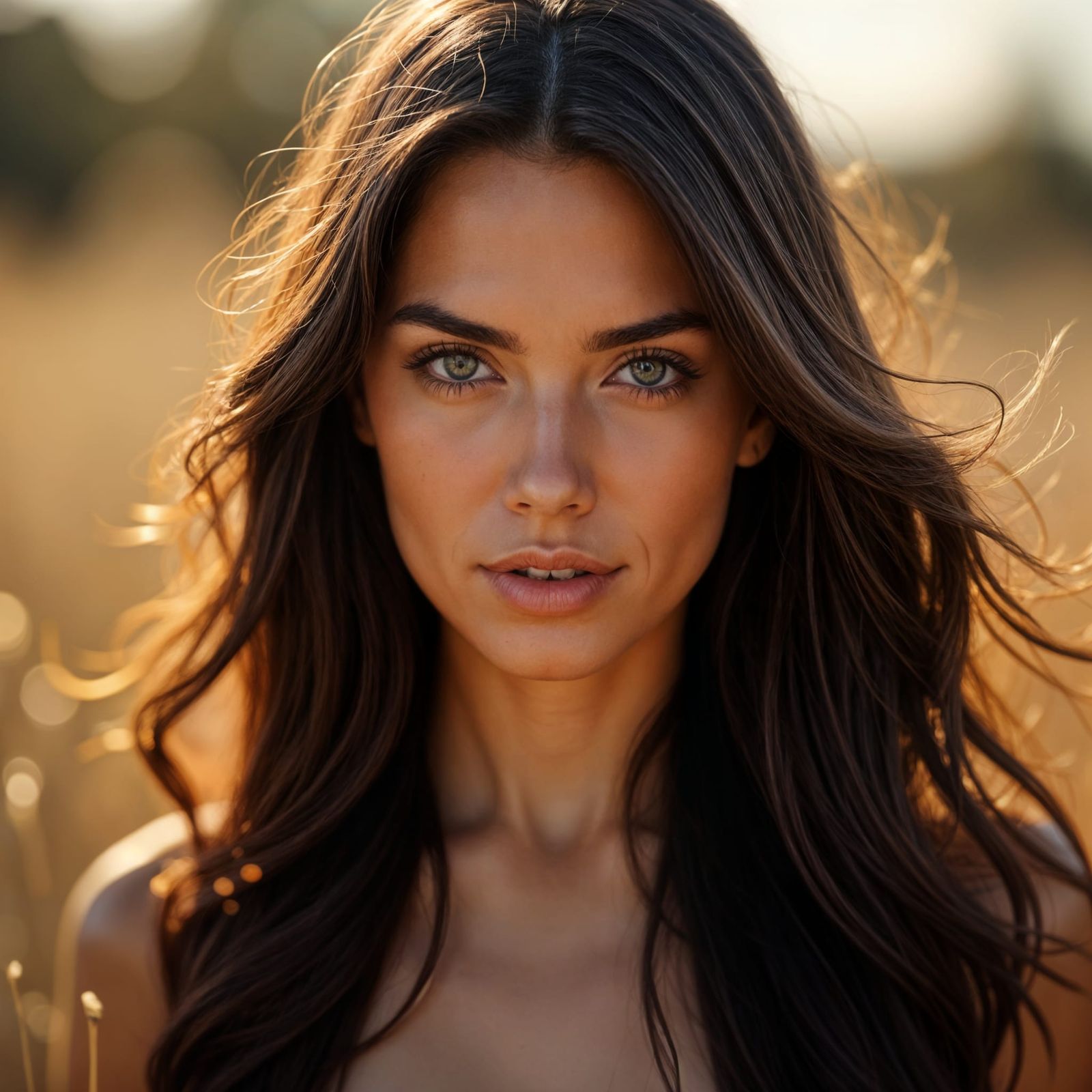 Portrait of a Gorgeous Woman with Natural Bokeh