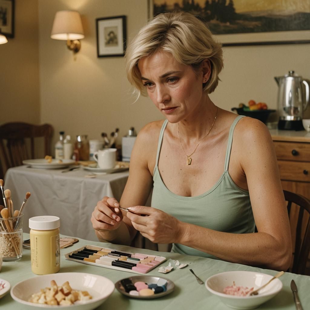 Mother and Son Nail Painting in Barry Lyndon Style