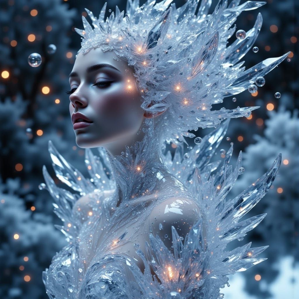 Crystal Goddess in Dreamlike Surreal Landscape