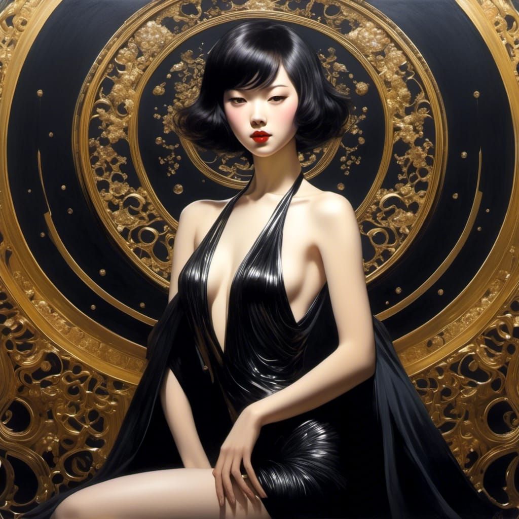 Elegant Noir Portrait of a Woman in Gothic Style