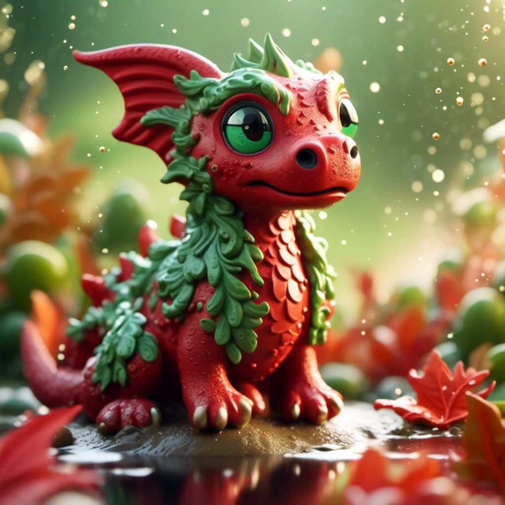 <lora:My Precious:1.0>Cute little red Mud Dragon