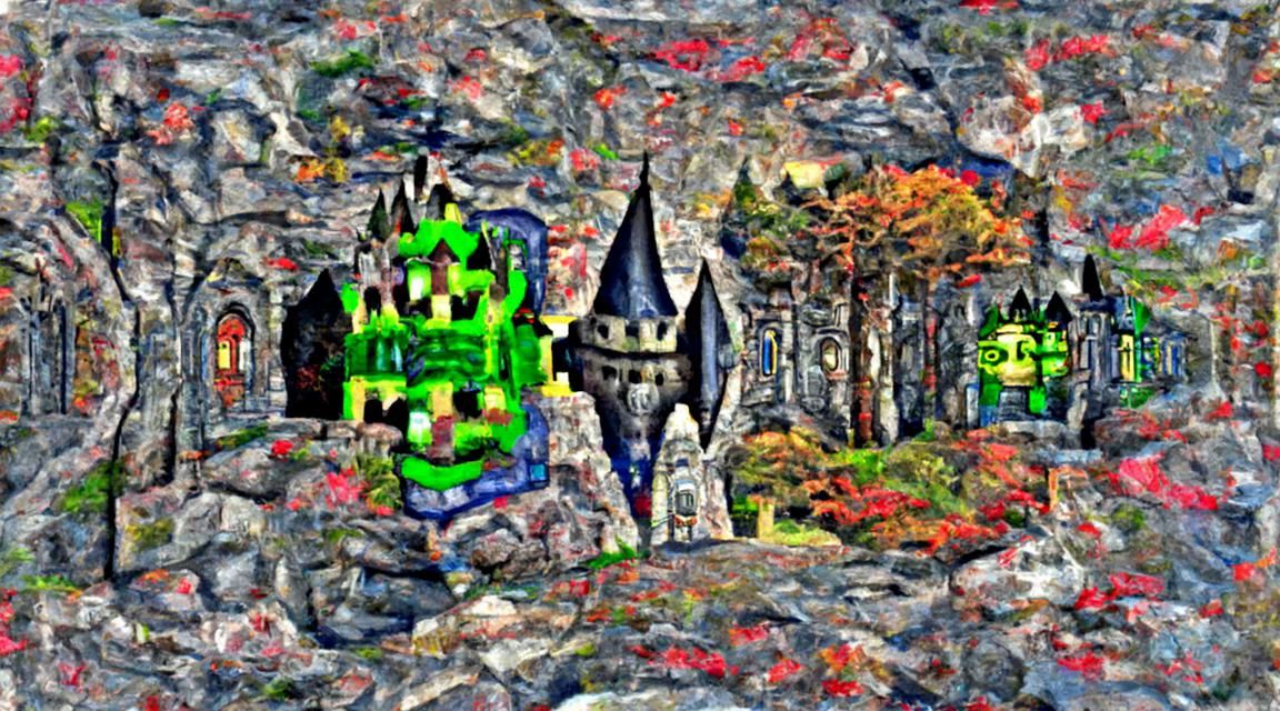 Elfwood Castle in Dragon Country, Hyperdetailed Gothic Art