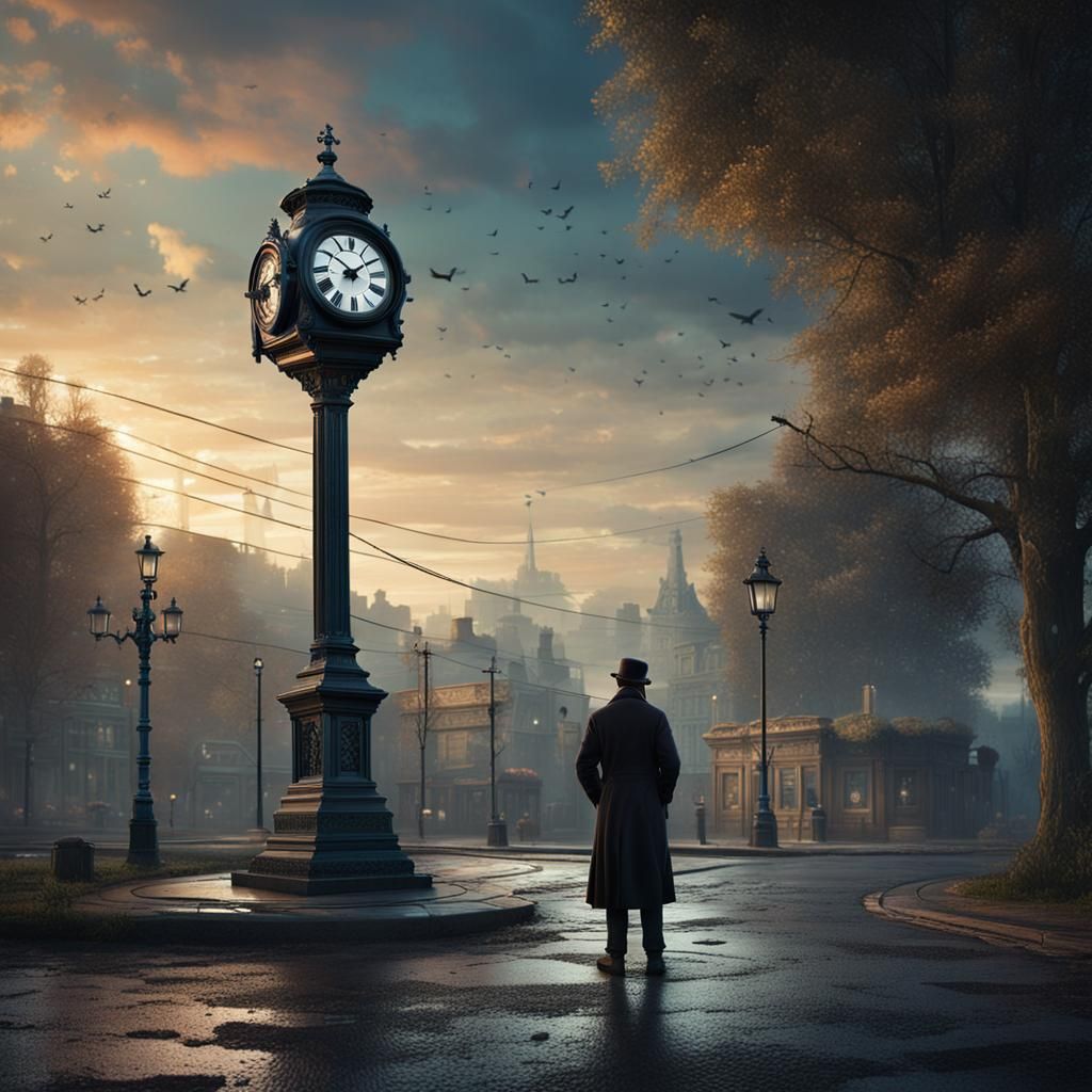 Contemplation at the Crossroads: A Matte Painting