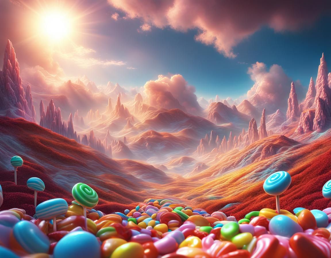 Candy Wonderland Landscape in 8K Resolution