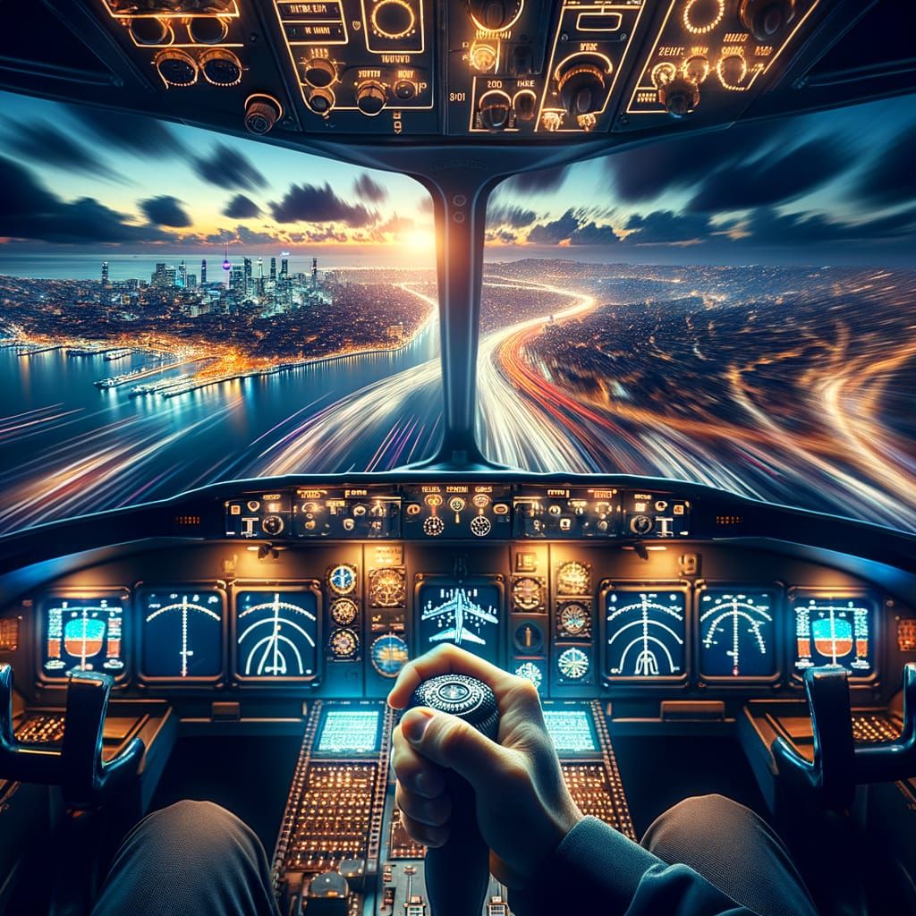Istanbul Airplane Cockpit View in Cinematic Style