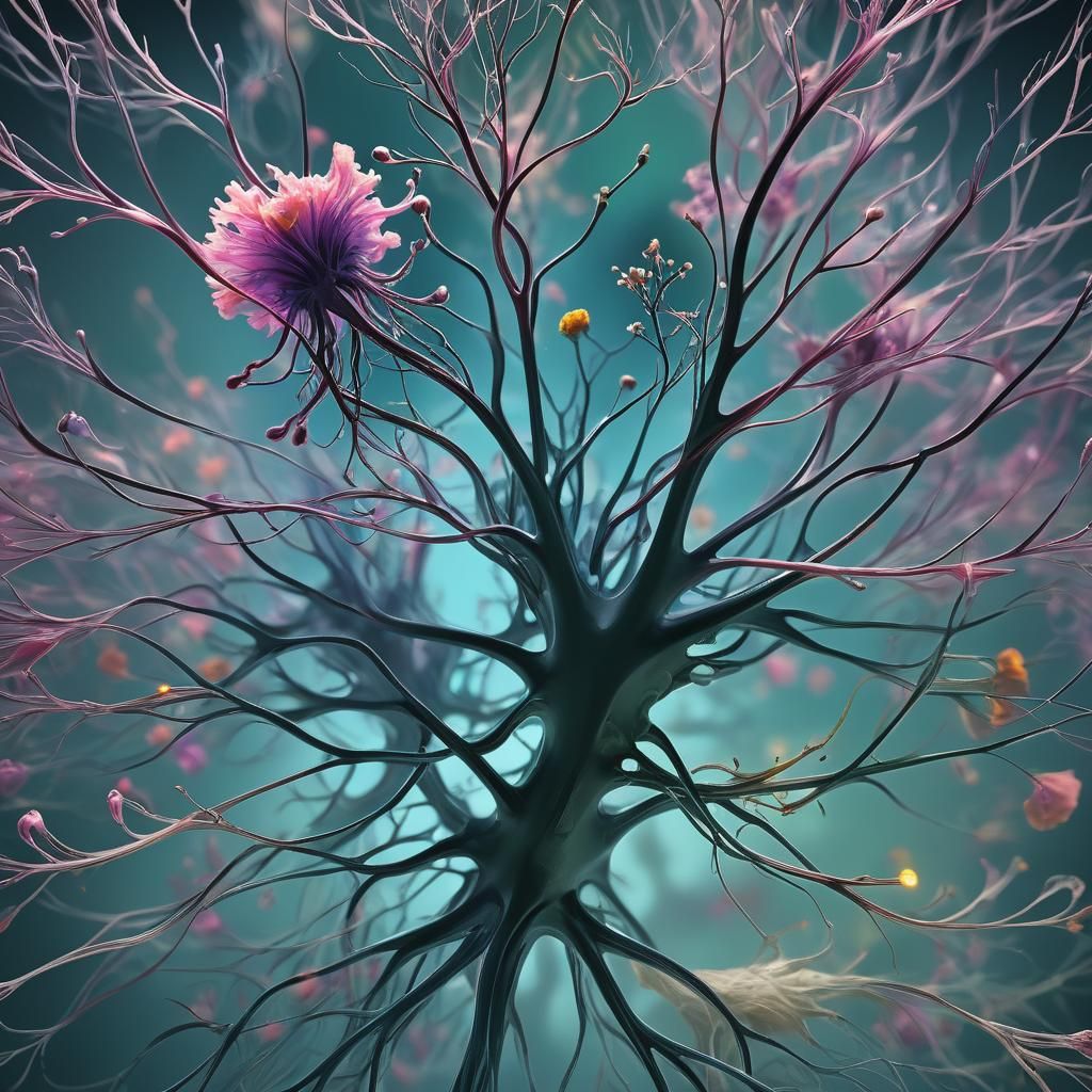Abstract Synaptic Flowers: An AI Interpretation